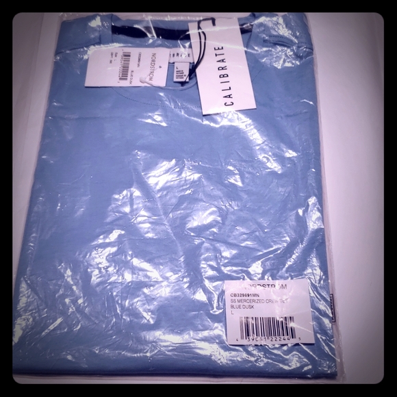 Calibrate Men's TEE Mercerized Cotton Jersey T-SHIRT XL Top NEW Blue LAST ONE! - Picture 9 of 14